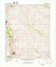 Ryan Oklahoma Historical topographic map, 1:62500 scale, 15 X 15 Minute, Year 1962