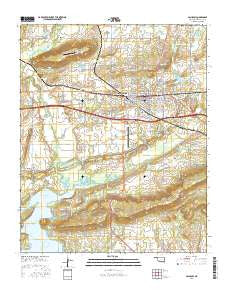 Sallisaw Oklahoma Current topographic map, 1:24000 scale, 7.5 X 7.5 Minute, Year 2016