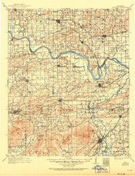 Sallisaw Oklahoma Historical topographic map, 1:125000 scale, 30 X 30 Minute, Year 1911