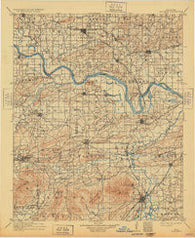Sallisaw Oklahoma Historical topographic map, 1:125000 scale, 30 X 30 Minute, Year 1911