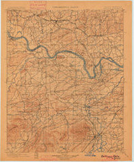 Sallisaw Oklahoma Historical topographic map, 1:125000 scale, 30 X 30 Minute, Year 1900