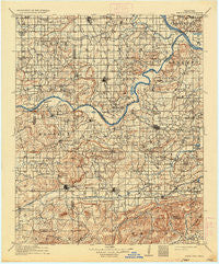 Sans Bois Oklahoma Historical topographic map, 1:125000 scale, 30 X 30 Minute, Year 1911