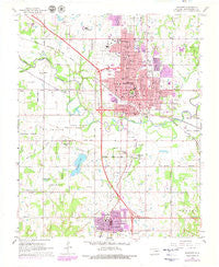 Shawnee Oklahoma Historical topographic map, 1:24000 scale, 7.5 X 7.5 Minute, Year 1967