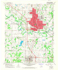 Shawnee Oklahoma Historical topographic map, 1:24000 scale, 7.5 X 7.5 Minute, Year 1967