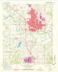 Shawnee Oklahoma Historical topographic map, 1:24000 scale, 7.5 X 7.5 Minute, Year 1967