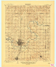Shawnee Oklahoma Historical topographic map, 1:62500 scale, 15 X 15 Minute, Year 1909