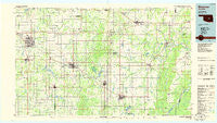Shawnee Oklahoma Historical topographic map, 1:100000 scale, 30 X 60 Minute, Year 1985