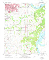 Southeast Muskogee Oklahoma Historical topographic map, 1:24000 scale, 7.5 X 7.5 Minute, Year 1974