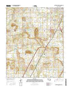 Southwest Muskogee Oklahoma Current topographic map, 1:24000 scale, 7.5 X 7.5 Minute, Year 2016