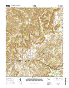 Stuart Oklahoma Current topographic map, 1:24000 scale, 7.5 X 7.5 Minute, Year 2016