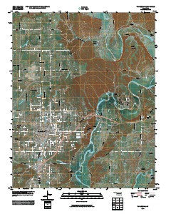 Tahlequah Oklahoma Historical topographic map, 1:24000 scale, 7.5 X 7.5 Minute, Year 2010