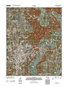 Tahlequah Oklahoma Historical topographic map, 1:24000 scale, 7.5 X 7.5 Minute, Year 2012