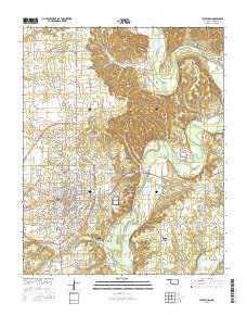 Tahlequah Oklahoma Current topographic map, 1:24000 scale, 7.5 X 7.5 Minute, Year 2016