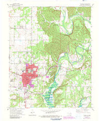 Tahlequah Oklahoma Historical topographic map, 1:24000 scale, 7.5 X 7.5 Minute, Year 1972