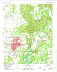 Tahlequah Oklahoma Historical topographic map, 1:24000 scale, 7.5 X 7.5 Minute, Year 1972