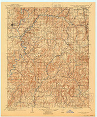 Tahlequah Oklahoma Historical topographic map, 1:125000 scale, 30 X 30 Minute, Year 1901