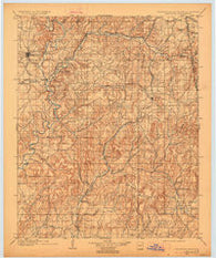 Tahlequah Oklahoma Historical topographic map, 1:125000 scale, 30 X 30 Minute, Year 1901