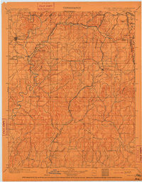 Tahlequah Oklahoma Historical topographic map, 1:125000 scale, 30 X 30 Minute, Year 1901