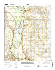 Terral Oklahoma Current topographic map, 1:24000 scale, 7.5 X 7.5 Minute, Year 2016