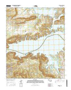 Texanna Oklahoma Current topographic map, 1:24000 scale, 7.5 X 7.5 Minute, Year 2016
