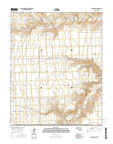 Texhoma SW Oklahoma Current topographic map, 1:24000 scale, 7.5 X 7.5 Minute, Year 2016