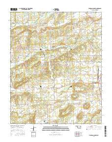 Thompson Corner Oklahoma Current topographic map, 1:24000 scale, 7.5 X 7.5 Minute, Year 2016