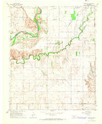 Tipton SE Oklahoma Historical topographic map, 1:24000 scale, 7.5 X 7.5 Minute, Year 1964