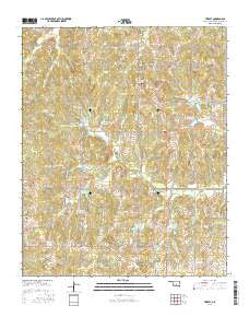 Tribbey Oklahoma Current topographic map, 1:24000 scale, 7.5 X 7.5 Minute, Year 2016