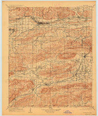 Tuskahoma Oklahoma Historical topographic map, 1:125000 scale, 30 X 30 Minute, Year 1909