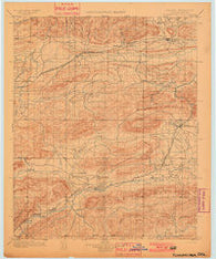 Tuskahoma Oklahoma Historical topographic map, 1:125000 scale, 30 X 30 Minute, Year 1901