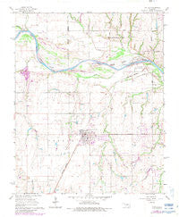 Tuttle Oklahoma Historical topographic map, 1:24000 scale, 7.5 X 7.5 Minute, Year 1966