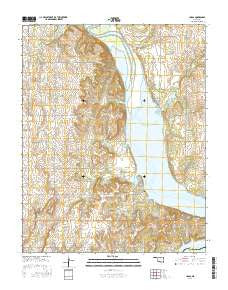 Uncas Oklahoma Current topographic map, 1:24000 scale, 7.5 X 7.5 Minute, Year 2016