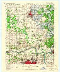 Wagoner Oklahoma Historical topographic map, 1:62500 scale, 15 X 15 Minute, Year 1948