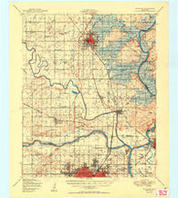 Wagoner Oklahoma Historical topographic map, 1:62500 scale, 15 X 15 Minute, Year 1950