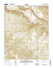 Wapanucka South Oklahoma Current topographic map, 1:24000 scale, 7.5 X 7.5 Minute, Year 2016