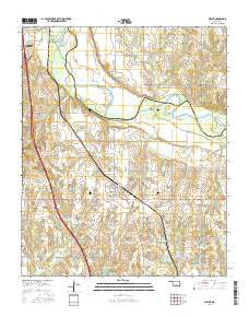 Wayne Oklahoma Current topographic map, 1:24000 scale, 7.5 X 7.5 Minute, Year 2016