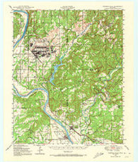 Webbers Falls Oklahoma Historical topographic map, 1:62500 scale, 15 X 15 Minute, Year 1948