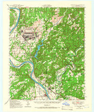 Webbers Falls Oklahoma Historical topographic map, 1:62500 scale, 15 X 15 Minute, Year 1948