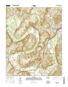 Weleetka Oklahoma Current topographic map, 1:24000 scale, 7.5 X 7.5 Minute, Year 2016