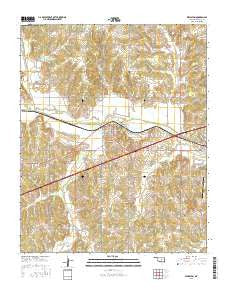 Wellston Oklahoma Current topographic map, 1:24000 scale, 7.5 X 7.5 Minute, Year 2016