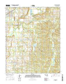 Wetumka Oklahoma Current topographic map, 1:24000 scale, 7.5 X 7.5 Minute, Year 2016