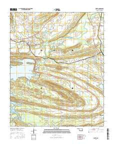 Wister Oklahoma Current topographic map, 1:24000 scale, 7.5 X 7.5 Minute, Year 2016