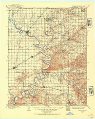 Wyandotte Oklahoma Historical topographic map, 1:125000 scale, 30 X 30 Minute, Year 1907