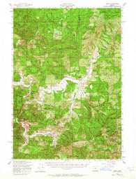 Alsea Oregon Historical topographic map, 1:62500 scale, 15 X 15 Minute, Year 1956