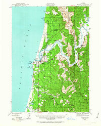 Bandon Oregon Historical topographic map, 1:62500 scale, 15 X 15 Minute, Year 1943