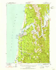 Bandon Oregon Historical topographic map, 1:62500 scale, 15 X 15 Minute, Year 1943