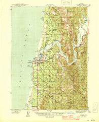 Bandon Oregon Historical topographic map, 1:62500 scale, 15 X 15 Minute, Year 1944