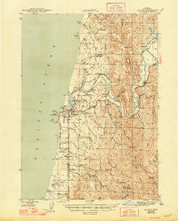 Bandon Oregon Historical topographic map, 1:62500 scale, 15 X 15 Minute, Year 1944