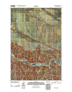 Barnhart Oregon Historical topographic map, 1:24000 scale, 7.5 X 7.5 Minute, Year 2011