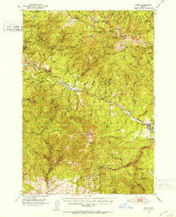 Bates Oregon Historical topographic map, 1:62500 scale, 15 X 15 Minute, Year 1951